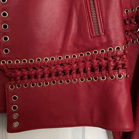 Red leather jacket - Picture 2 of 3
